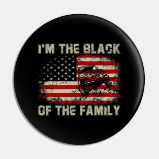 I'm The Black Of The Family American Flag Jeep Jeeps Lover Pin