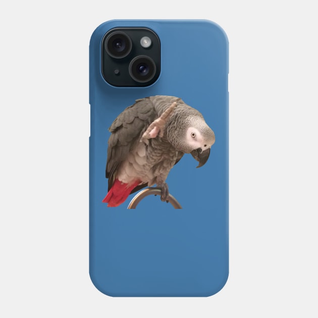 African Grey Parrot Funny Wave Phone Case by Einstein Parrot