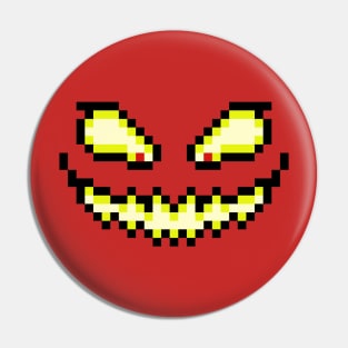 Pixel Pumpkin Face Pin