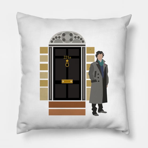 Sherlock Outside 221b Pillow by albdesigns