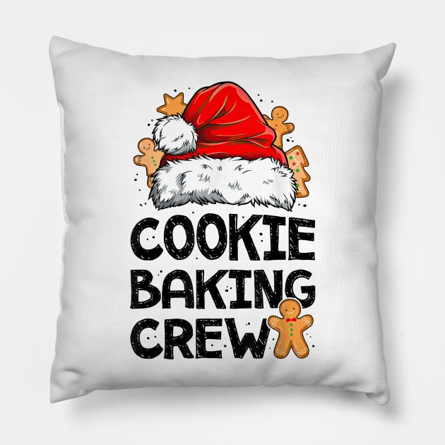 Cookie Baking Crew Christmas Santa Hat Gingerbread Pillow by cyberpunk art