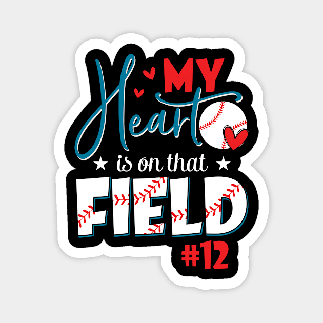 My heart Is On That Field Baseball Player Gift For Men Women Magnet by truong-artist-C