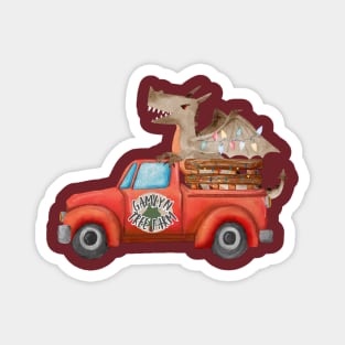 Dragon Christmas Tree Farm Magnet