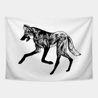 Playful Maned Wolf Tapestry