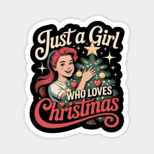 Just A Girl Who Loves Christmas Comfort Colors Adult Heavyweight Magnet