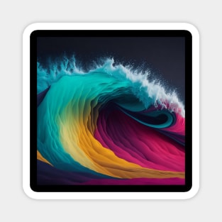 Beautiful Color mix Wave Design. Magnet