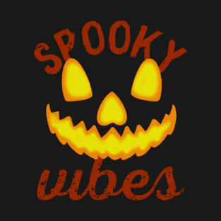 Spooky Vibes Pumpkin Face Halloween T-Shirt