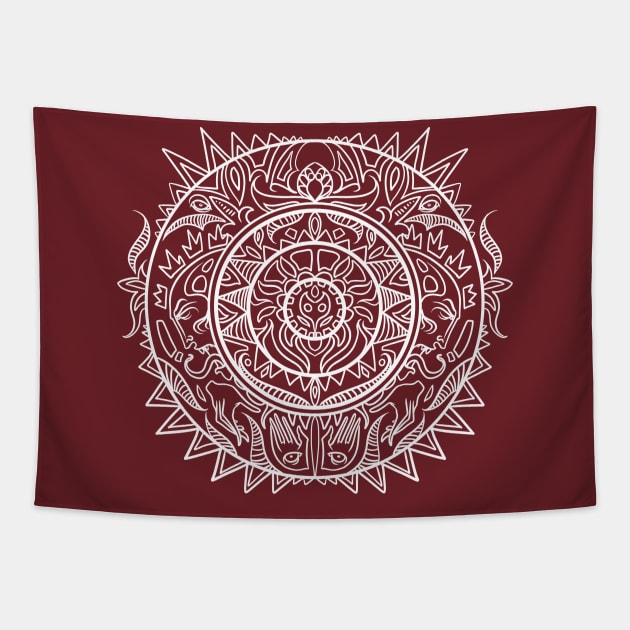 Weird Mandala 1 Tapestry by Manfish Inc.