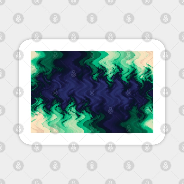 The abyss, blue and green abstract deep underwater print Magnet by KINKDesign