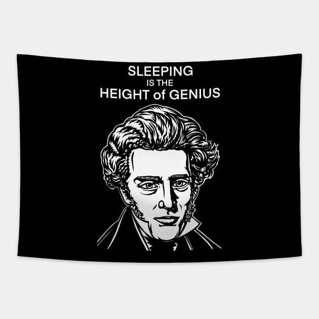 SOREN KIERKEGAARD quote .8 - ink portrait Tapestry by lautir