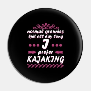 Kayak Grandma Canoe Mother's Day Rafting Seniors Pin