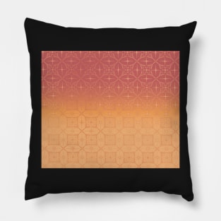 Yellow and pink gradient w.metallic pattern Pillow