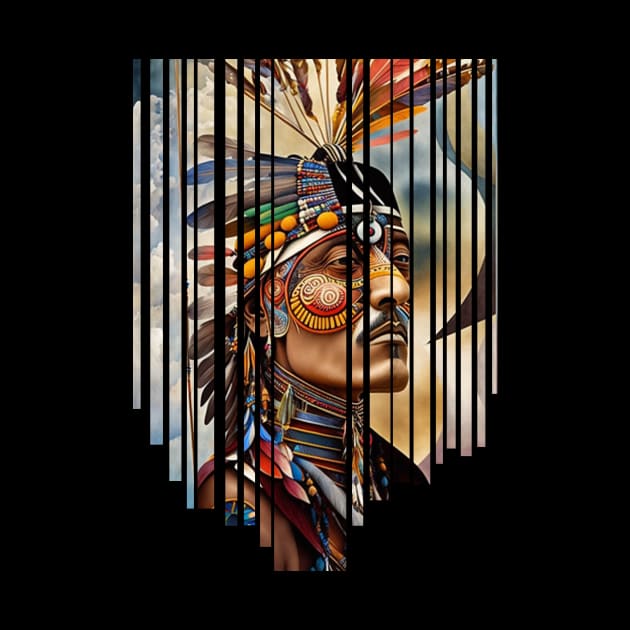 Native American Headdress in striped frame by PersianFMts