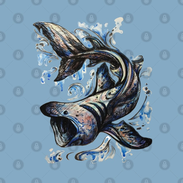 Basking Shark Back Print by Artsy Rew