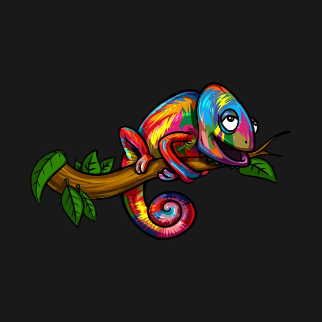 Rainbow Chameleon Lizard by underheaven