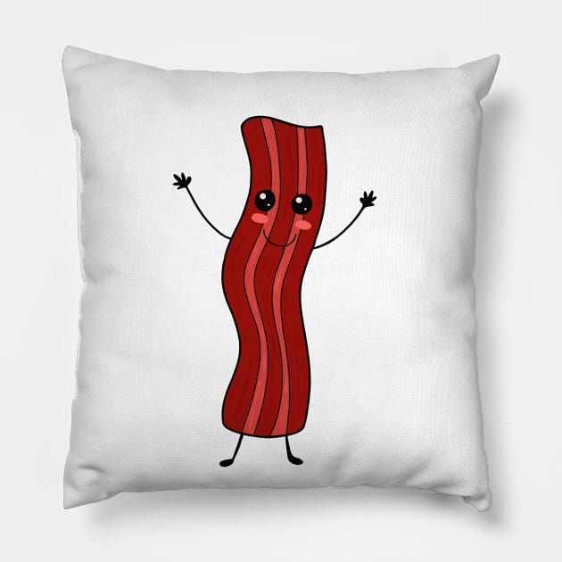 HAPPY Bacon Strip Pillow by SartorisArt1