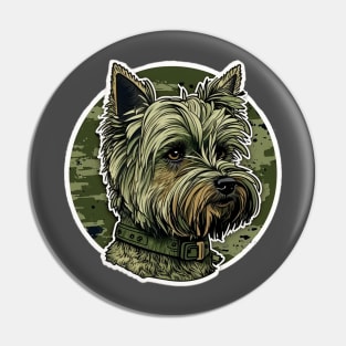 Yorkshire Terrier Camouflage Motif Pin