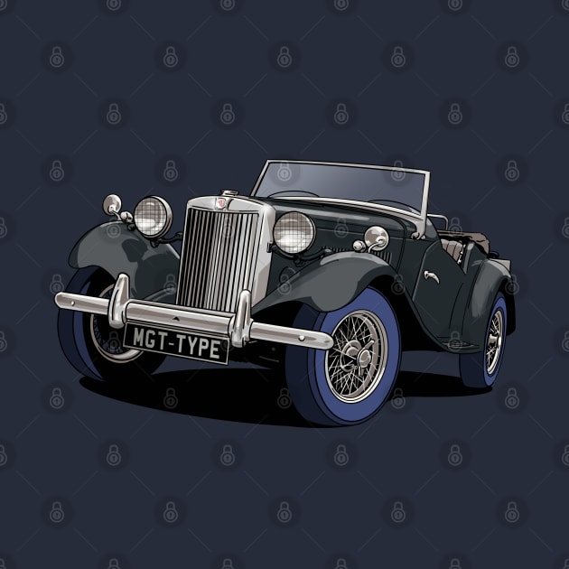 MG TC T-Type classic car in black by Webazoot