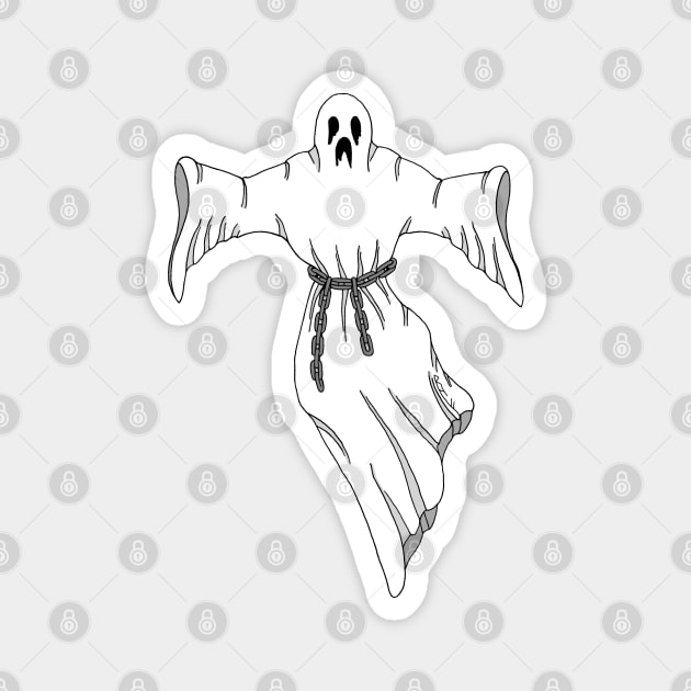 Spooky Chain-Rattling Ghost Magnet by AzureLionProductions