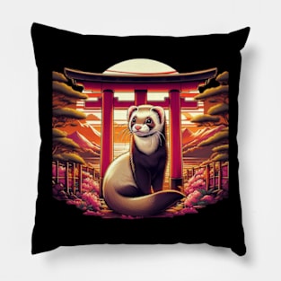 Ferret in Japan Pillow