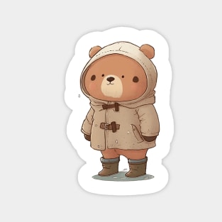 Cute Bear Cartoon Adventurer Adorable Kawaii Animal Magnet