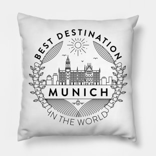 Munich Minimal Badge Design Pillow