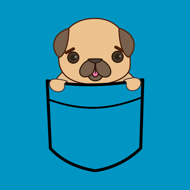 Pocket Puppy Pug T-Shirt by happinessinatee