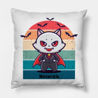 Meowcula cute vampire cat Pillow