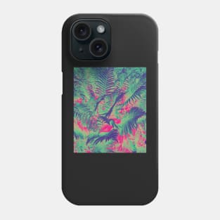 Colourful Summer Foliage Ferns - Dark Pink and Green Phone Case