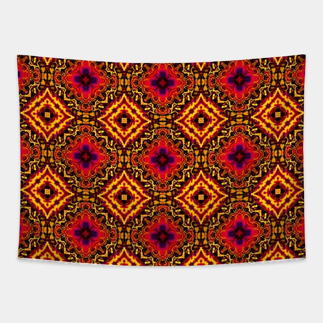 Moroccan arabic oriental tile pattern Tapestry by redwitchart