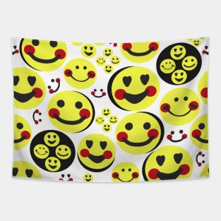 Happy faces, smiley faces emotions Tapestry