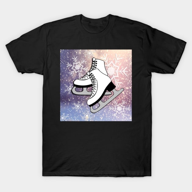 Snow & Ice Skates Winter Graphic Art Design Gift - Winter - T-Shirt