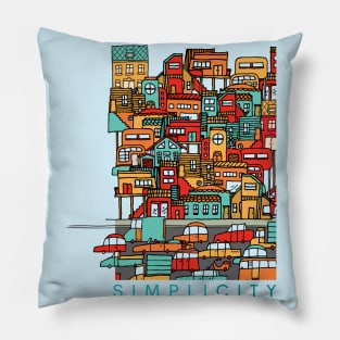 Simplicity - Simple City Retro Art Pillow