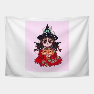 Cute Sparkly Eyes Witch Tapestry