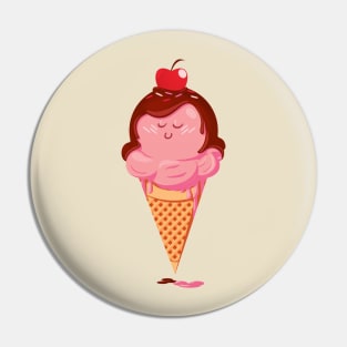 Tasty Strawberry Icecream Cone Pin