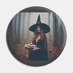 Mushroom Witch Pin