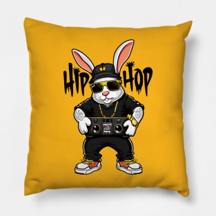 Hip Hop Easter Bunny Dark Graffiti by gnarly Pillow