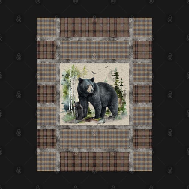 Plaid Bear Quilt A by Jean Plout Designs