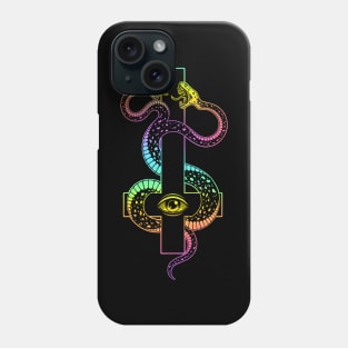 inverted cross. satanic two-headed serpent Phone Case