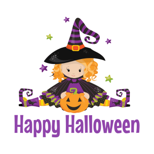 Halloween Witch Shirt Pumpkin Stars Witchy Tee T-Shirt