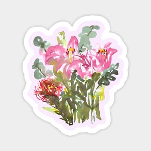 Pinky lilium botanical design Magnet