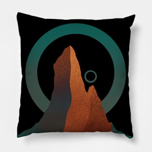 Peak of emeralds and orange Pillow