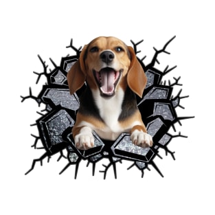 Funny Beagle Wall Crack Dog Lover T-Shirt