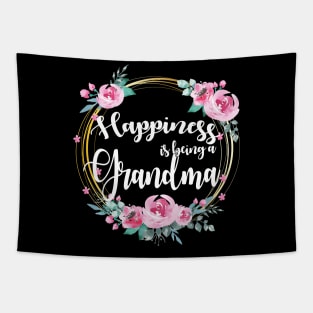 Happiness Is Being A Grandma Floral Tapestry