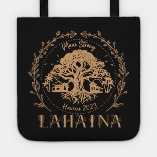 Golden Maui Strong, Lahaina Strong Banyan Tree, Maui Fire Relief Hawaii Shoreline, Fire Victim Fundraiser Gold Tote