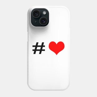 Hashtag red heart Phone Case