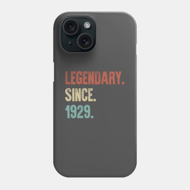 Retro Vintage 90th Birthday Legendary Since 1929 Phone Case by DutchTees