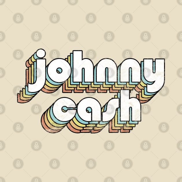 Johnny Cash - Retro Rainbow Letters by Dimma Viral