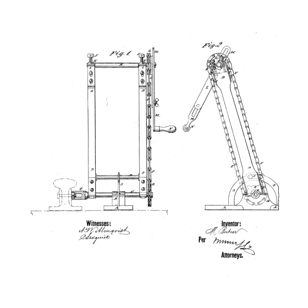 Wrenches Vintage Patent Hand Drawing by TheYoungDesigns