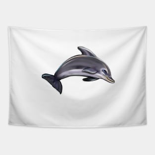 Cute dolphin. Playful Dolphins Tapestry